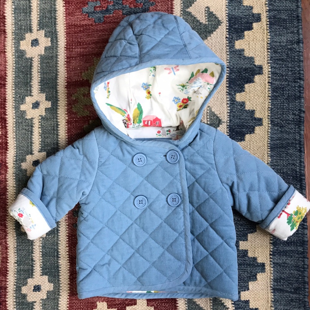 Baby Boden blue chord jacket corduroy lined